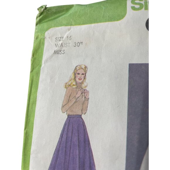 Simplicity 9172 Misses Jiffy Skirt Sewing Pattern Size 16 Two Lengths 1979 CUT - Picture 2 of 7